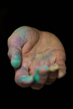 Expressive Hands with Chalk: accept, hold out, feel, give trust
