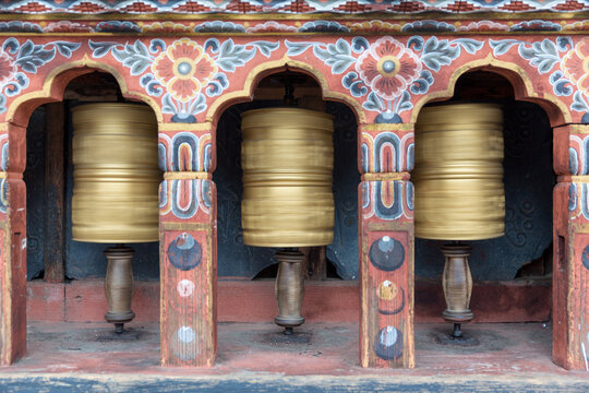 Spinning Prayer Wheels - Bhutan