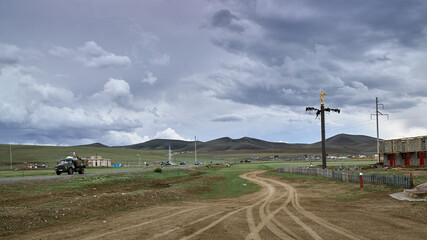Fototapeta na wymiar Mongolia, Landscapes,Skys and Scenery in 2005. 