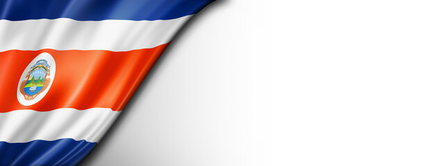 Costa Rican flag isolated on white banner