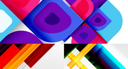 Vector geometric abstract background set, minimal design