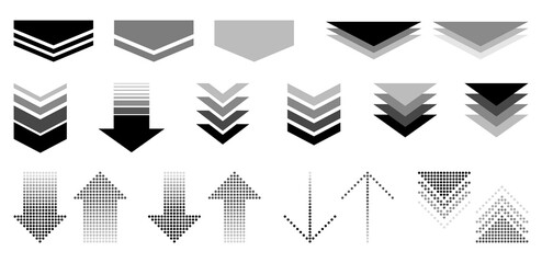 Illustration set of simple arrows (monochrome)