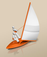 Sailing 3D icon, Olympic sports