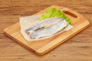 Herring fillet with salad leaves