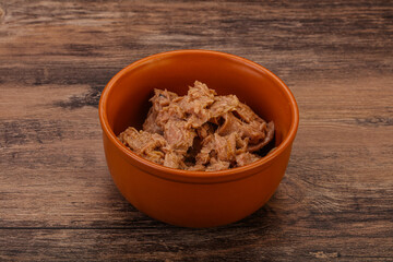 Canned tuna fillet for salad