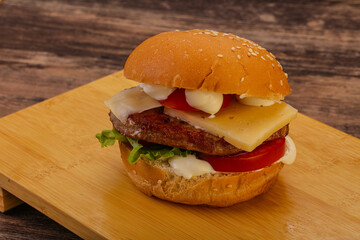 Delicous burger with tuna fish