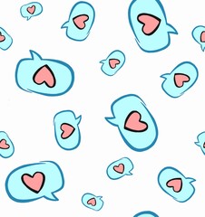 romantic illustration, birthday or valentines pattern, love