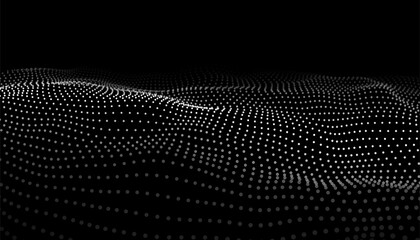 Abstract Molecural background. Particles wave. Science background. Space abstract. Futuristic point wave. 3D abstract digital wave particles. Landscape background vector. Vector illustration.