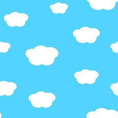 Pattern with white clouds on a blue background