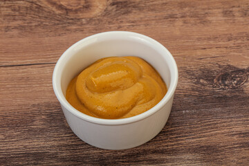 Mustard sauce in the bowl