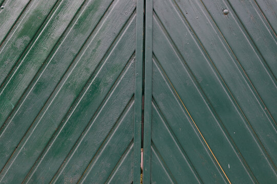 Green wooden door