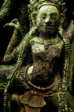 Relief of a devata in Angkor