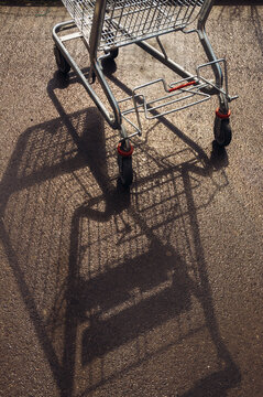 Shopping cart in front of the shopping mall