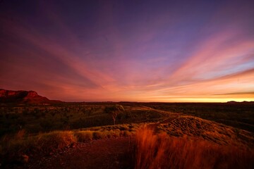 sunset in the mountains