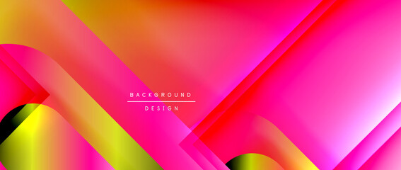 Vector geometric abstract background with lines and modern forms. Fluid gradient with abstract round shapes and shadow and light effects