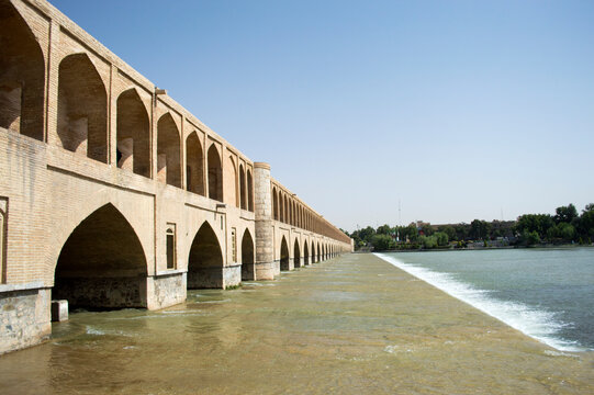 Sio-Seh Pol bridge over the Zayandeh River - the Bridge of 33 Arches or Allah-Verdi Khan