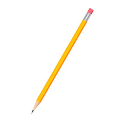 Pencil isolated on white, 3d vector illustration