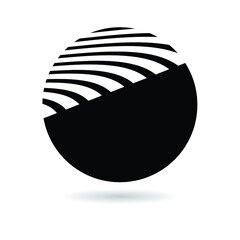 Vector Logo Design Template . Abstract Colorful Stripe Icon . Curved Lines on White Background . 