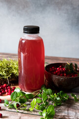 Refreshing drink with cranberries