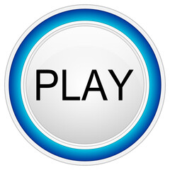 Play Button on white background - illustration