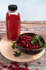 Refreshing drink with cranberries