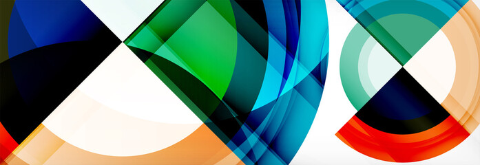 Obraz premium Round shapes, triangles and circles. Modern abstract background