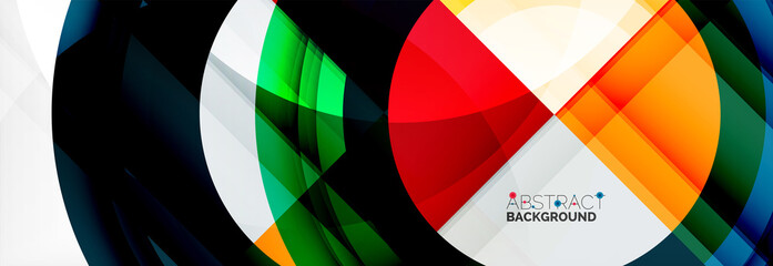 Fototapeta premium Round shapes, triangles and circles. Modern abstract background