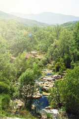 Auso River waterfalls in Cilento National Park