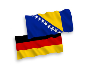 Flags of Bosnia and Herzegovina and Germany on a white background
