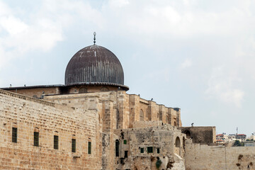 Fototapeta na wymiar Roof of the Al-Aqsa Mosque in Jerusalem, Israel