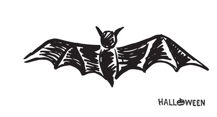 Bat sketch. Hand drawn illustration. 