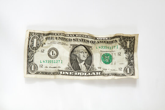 Wrinkled dollar bill