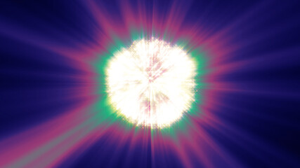 fireworks ball explosion, abstract light 3d render