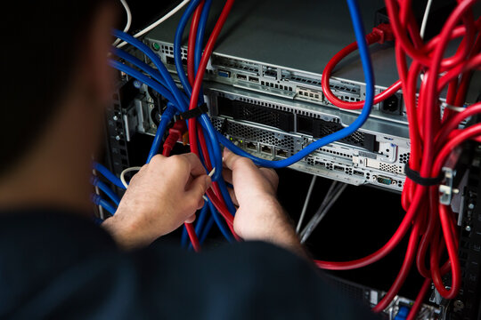 IT Computer Expert Working On Network Server