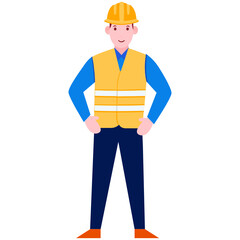 
A flat character vector of engineer illustration 
