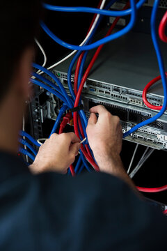 IT Computer Expert Working On Network Server