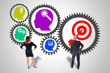 Business process concept watched by business people