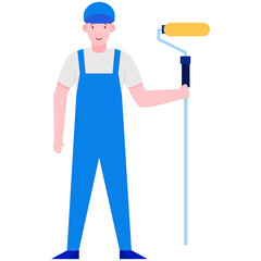 
Editable flat vector design of painter illustration 
