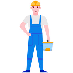 
A handyman vector in flat design, technician character 
