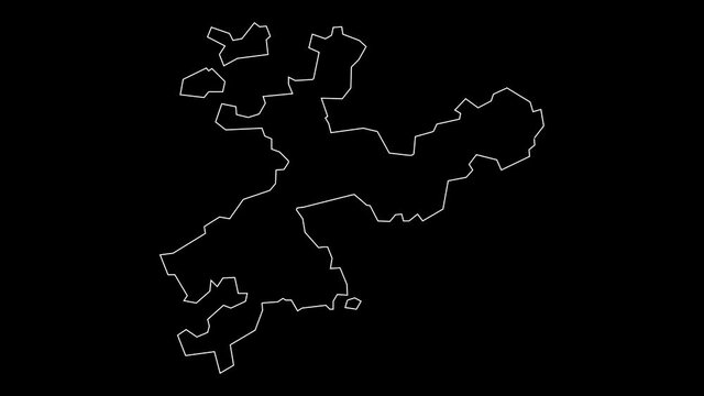 Solothurn canton map outline animation