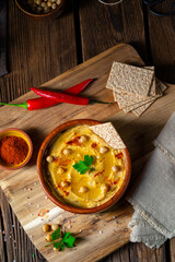 Delicious hummus paste with lemon and chilli