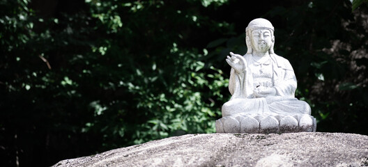 Buddhist statue from Seoraksan National Park in Sokcho, South Korea. 