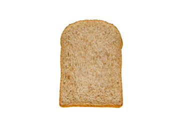 Whole wheat bread isolated on white background with clipping path