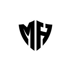 Obraz premium MH monogram logo with shield shape design template