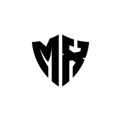 MX monogram logo with shield shape design template