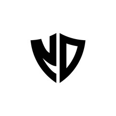 ND monogram logo with shield shape design template