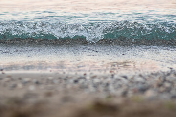 Sea wave.  Coastline. Natural marine background.