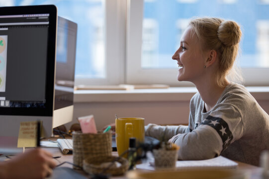 Lady working at office