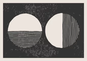 Cercles muraux Minimaliste art Composition artistique minimaliste créative abstraite à la mode dessinée à la main