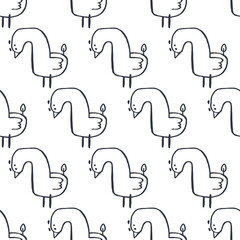 Seamless pattern of birds. Vector illustration. Background for poster or cover. Figure for textiles.